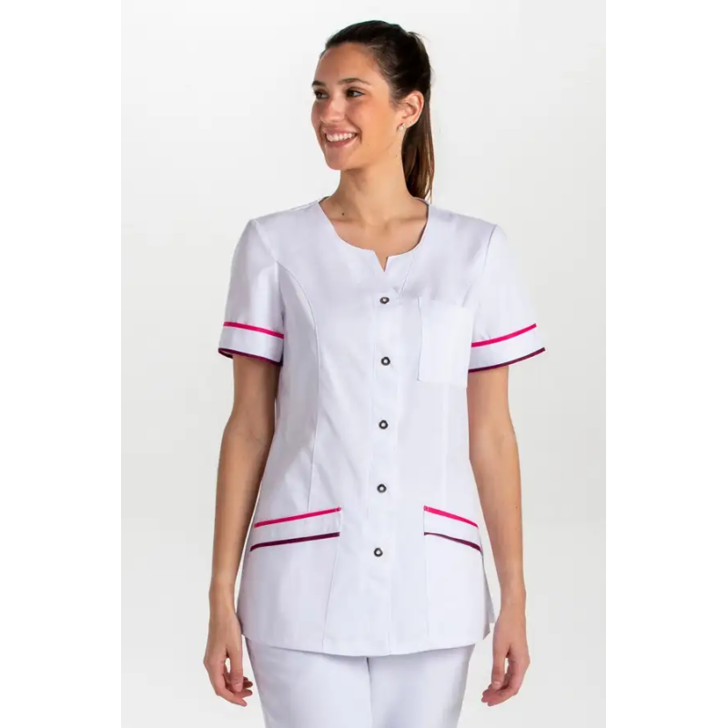 CHAQUETA SANITARIA SIN CUELLO M/C y VIVOS