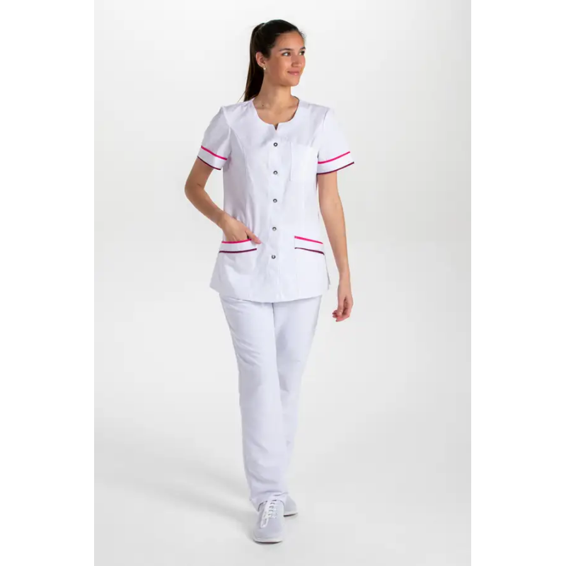 CHAQUETA SANITARIA SIN CUELLO M/C y VIVOS