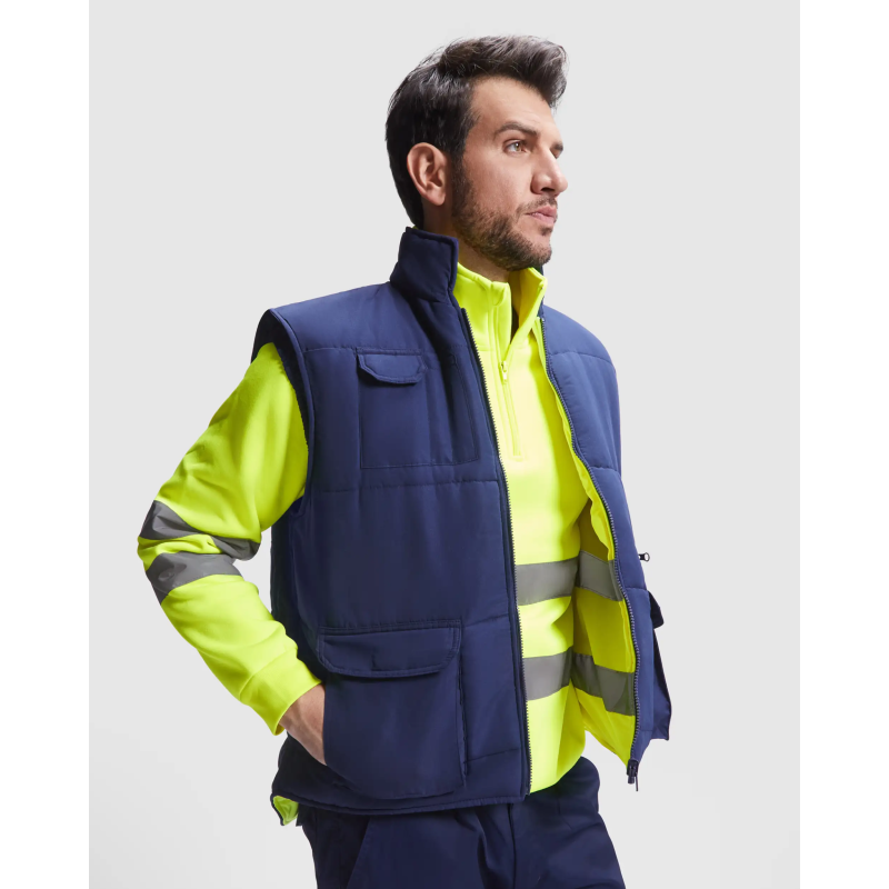 CHALECO ALTA VISIBILIDAD MULTIBOLSILLOS REVERSIBLE