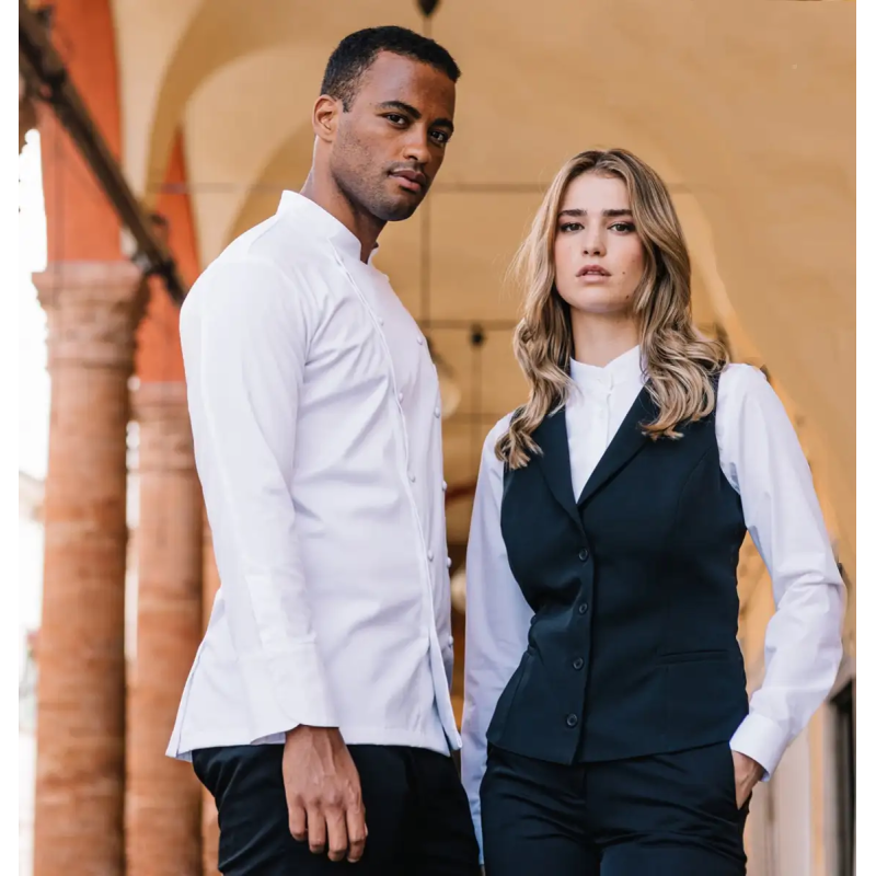 CHAQUETA COCINA CUELLO MAO