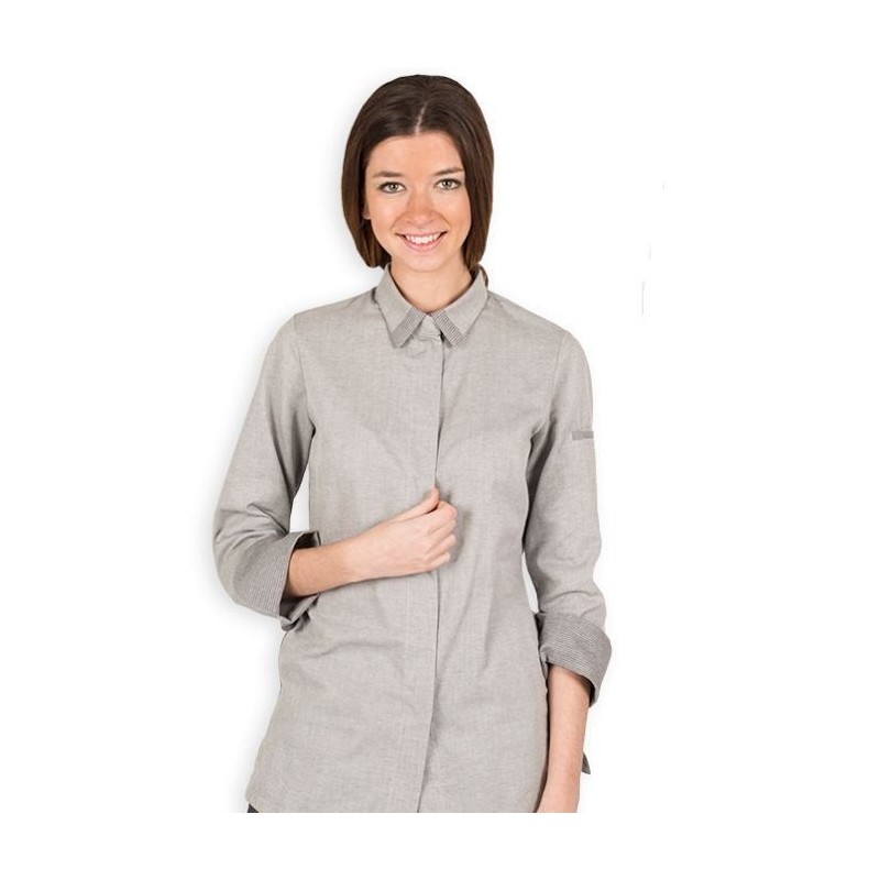 CHAQUETA COCINA CUELLO CAMISERO CHICA