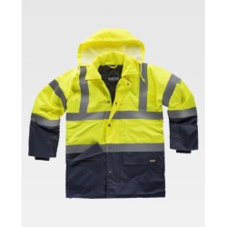 ⭐ PARKA BICOLOR ALTA VISIBILIDAD IMPERMEABLE | Azules de Vergara