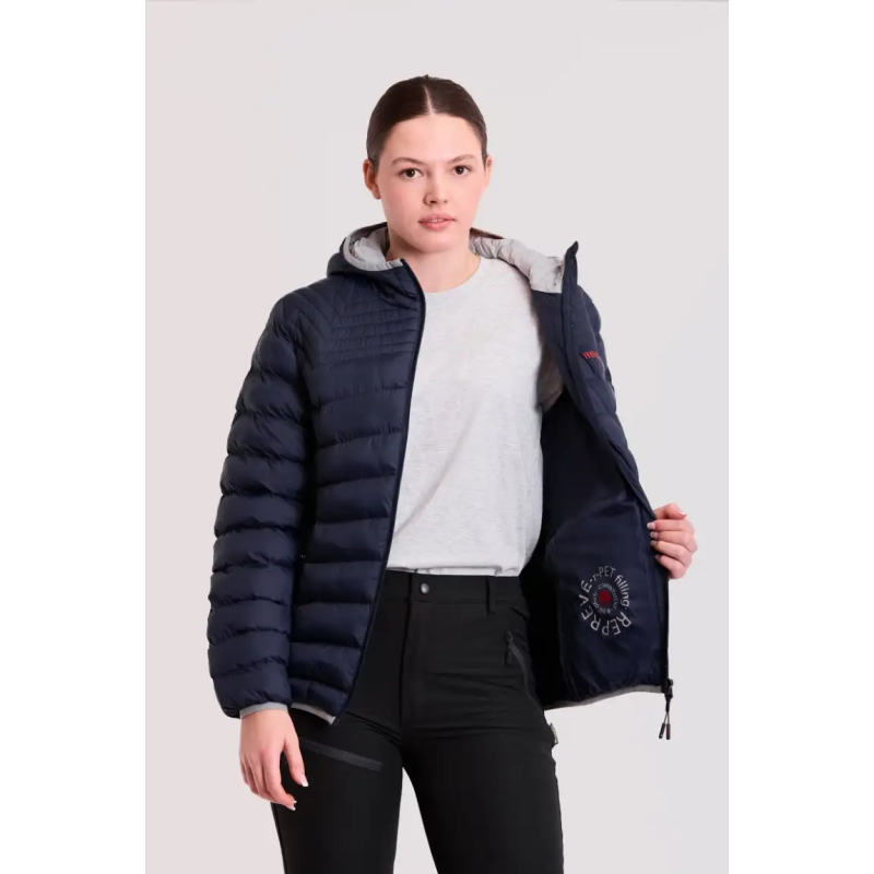 CHAQUETA CON CAPUCHA Y RELLENO SOSTENIBLE MUJER