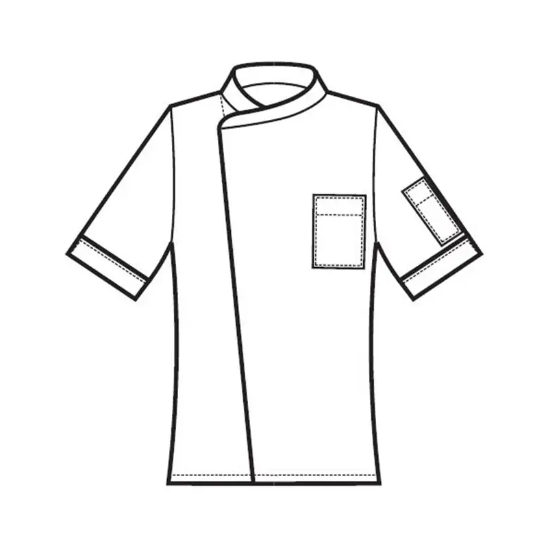 CHAQUETA COCINA MANGA CORTA ALGODÓN LINO