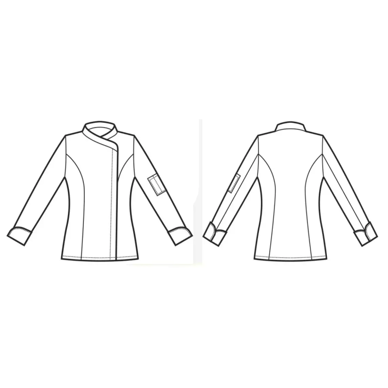 CHAQUETA DE COCINA MANGA CORTA MUJER ALGODÓN LINO