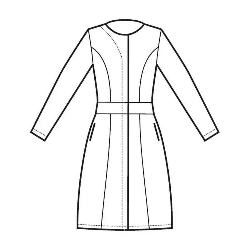 VESTIDO M/L ENTALLADO CIERRE CORCHETES PARA ESTÉTICAS