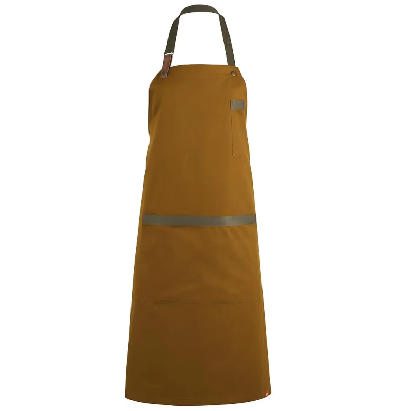 DELANTAL PETO ALGODÓN MOSTAZA CAMARERO