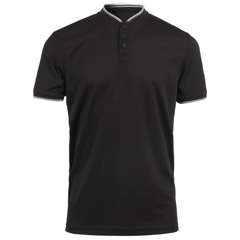 POLO PIQUÉ TRANSPIRABLE MANGA CORTA CUELLO MAO