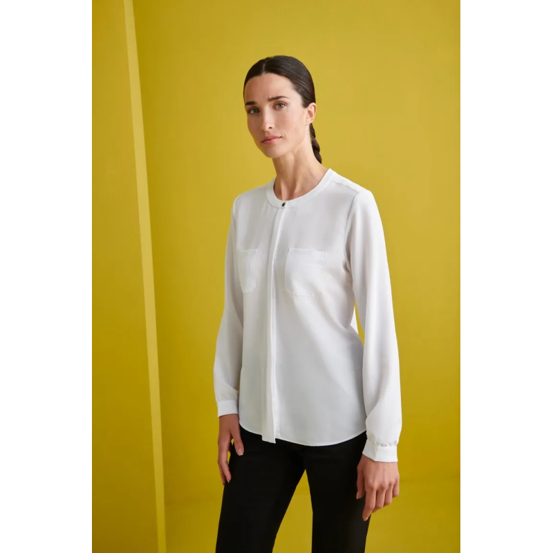 BLUSA CON BOLSILLOS Y CAIDA SUAVE