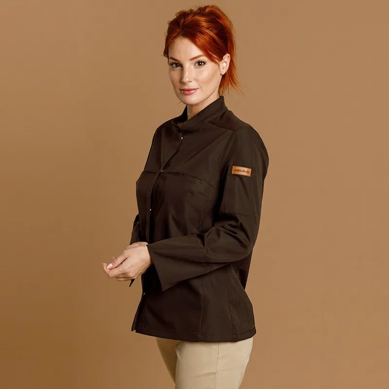 CHAQUETILLA COCINA MUJER MICROFIBRA CUELLO MAO
