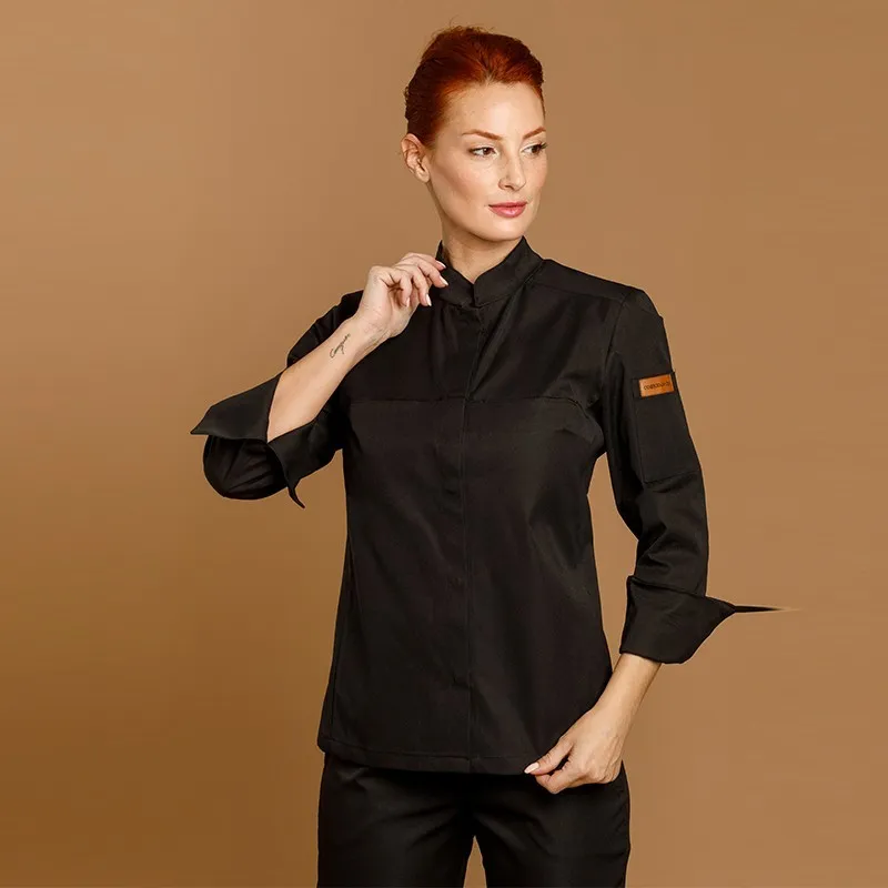 CHAQUETILLA COCINA MUJER MICROFIBRA CUELLO MAO