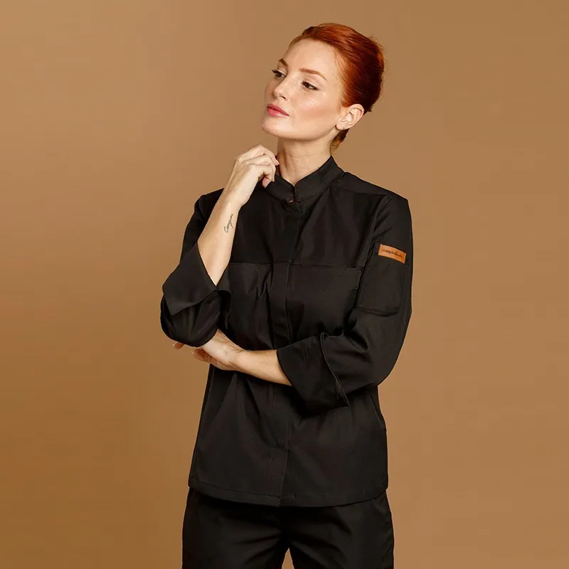 CHAQUETILLA COCINA MUJER MICROFIBRA CUELLO MAO
