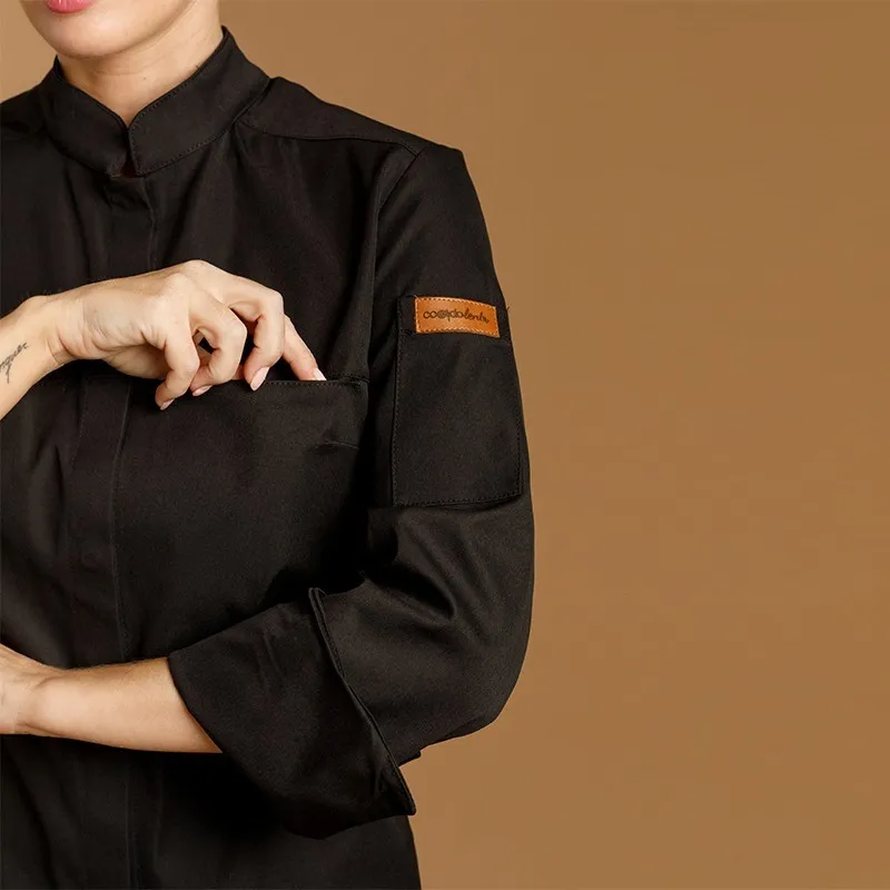 CHAQUETILLA COCINA MUJER MICROFIBRA CUELLO MAO