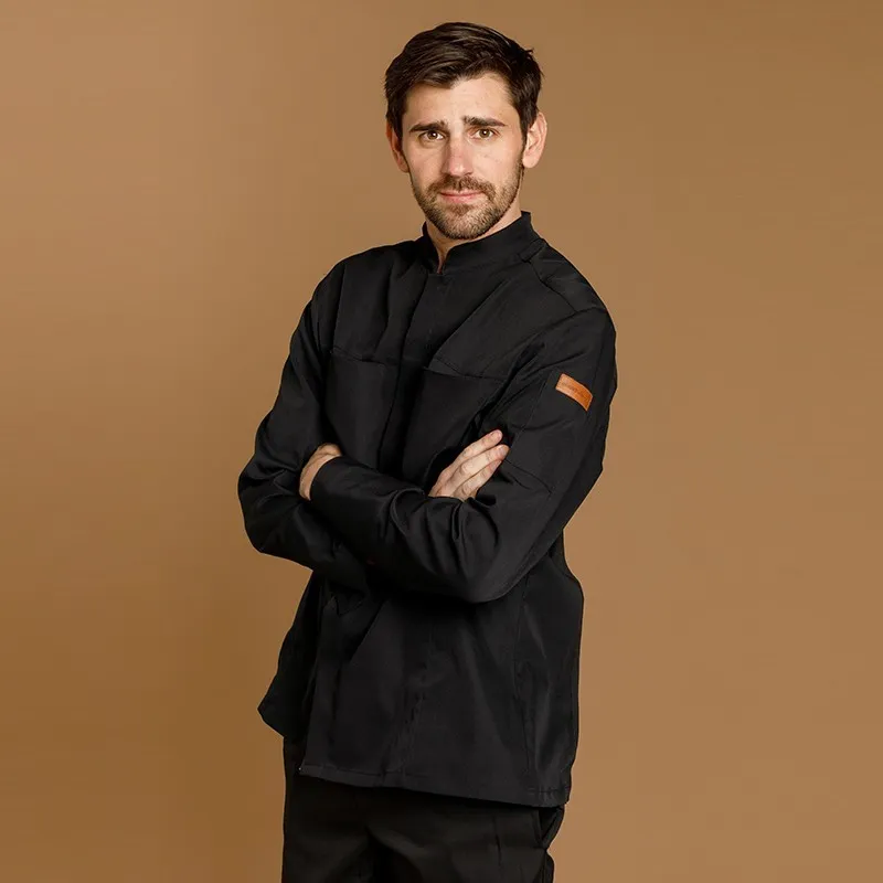 CHAQUETILLA COCINA HOMBRE MICROFIBRA CUELLO MAO