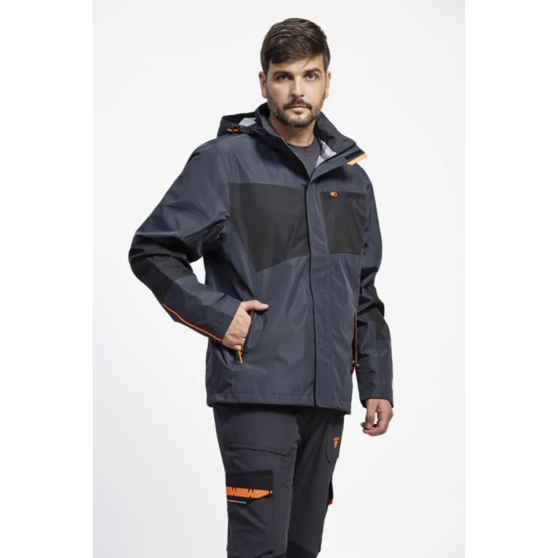 CHAQUETA IMPERMEABLE TRANSPIRABLE CON CAPUCHA