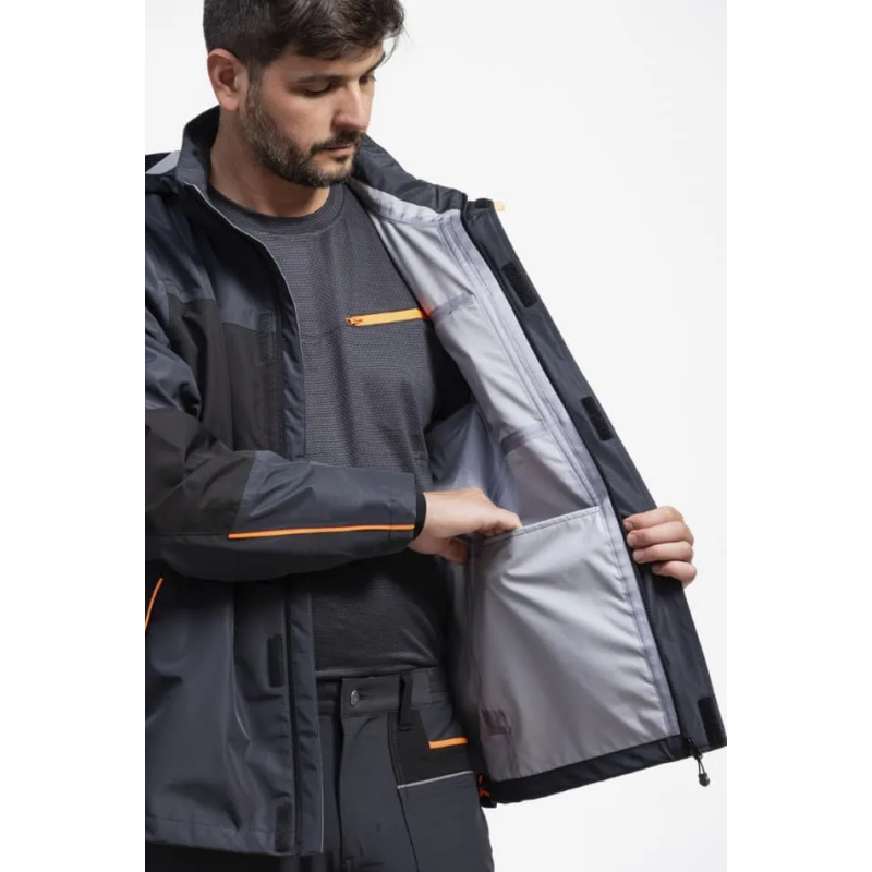 CHAQUETA IMPERMEABLE TRANSPIRABLE CON CAPUCHA