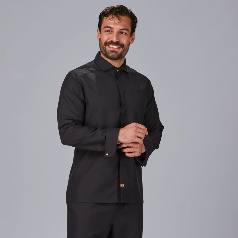 CHAQUETA COCINA CUELLO ITALIANO POL RECICLADO