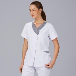 ⭐ BLUSA MUJER CUELLO PICO 100% POLIESTER | Azules de Vergara