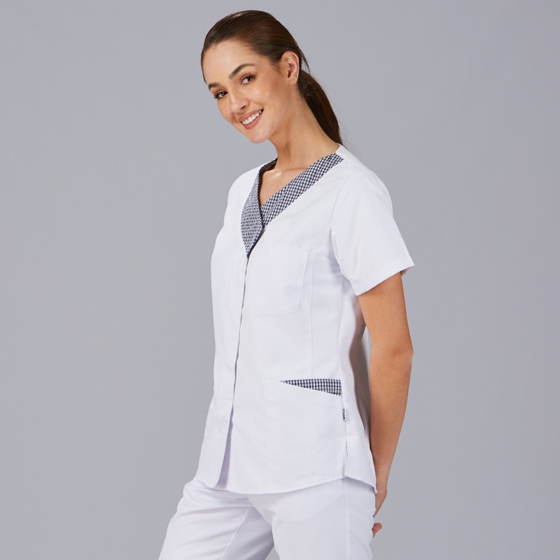 BLUSA MUJER CUELLO PICO 100% POLIESTER