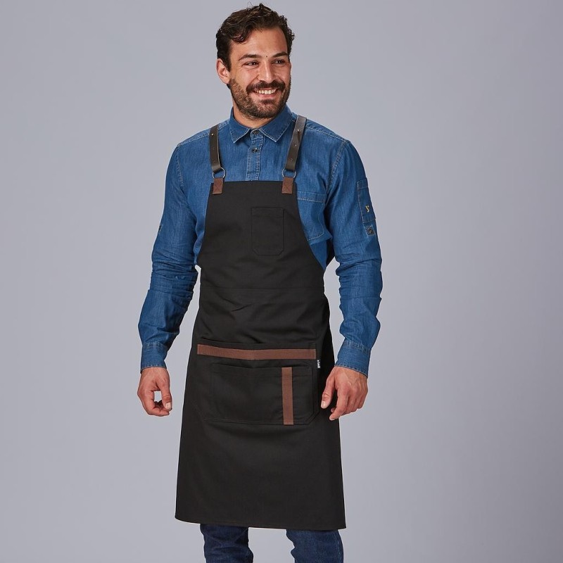 DELANTAL PETO DE PIEL Y ESPIGA PARA HOSTELERIA