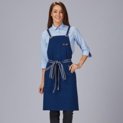 ⭐ DELANTAL PETO BICOLOR RAYAS PROFESIONAL | Azules de Vergara