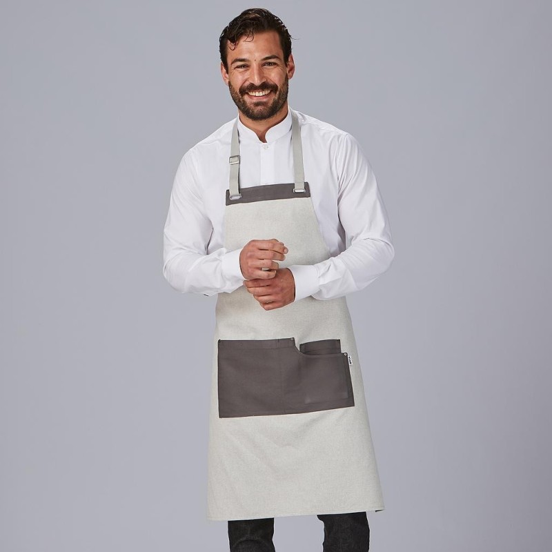 DELANTAL PETO BICOLOR 100% ACRILICO