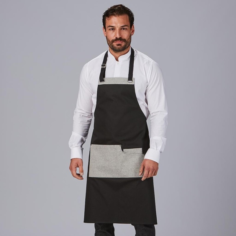 DELANTAL PETO BICOLOR 100% ACRILICO