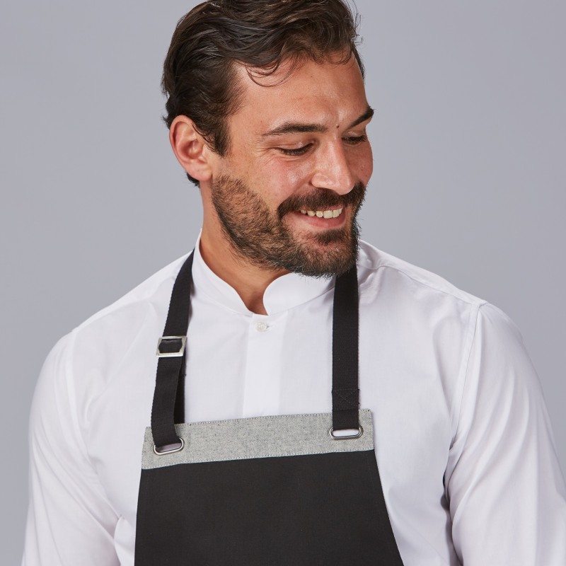 DELANTAL PETO BICOLOR 100% ACRILICO