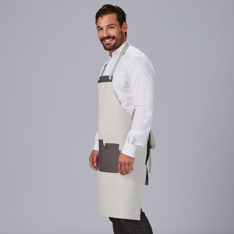 DELANTAL PETO BICOLOR 100% ACRILICO