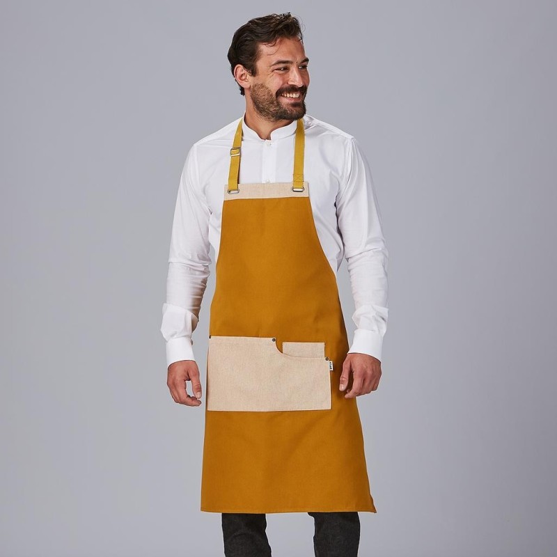 DELANTAL PETO BICOLOR 100% ACRILICO