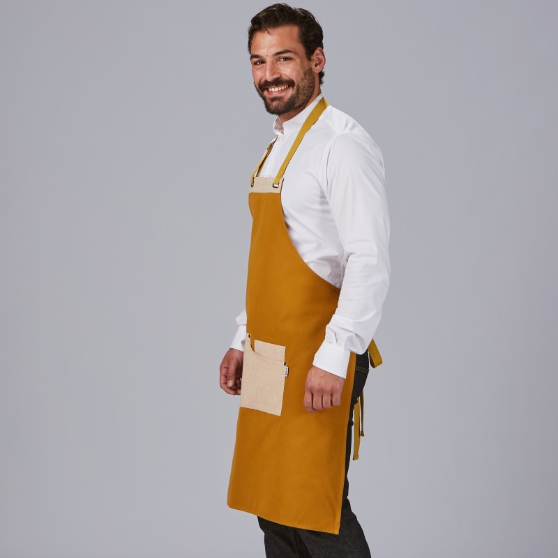 DELANTAL PETO BICOLOR 100% ACRILICO