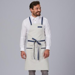 ⭐ DELANTAL PETO CON CINTAS UNISEX | Azules de Vergara
