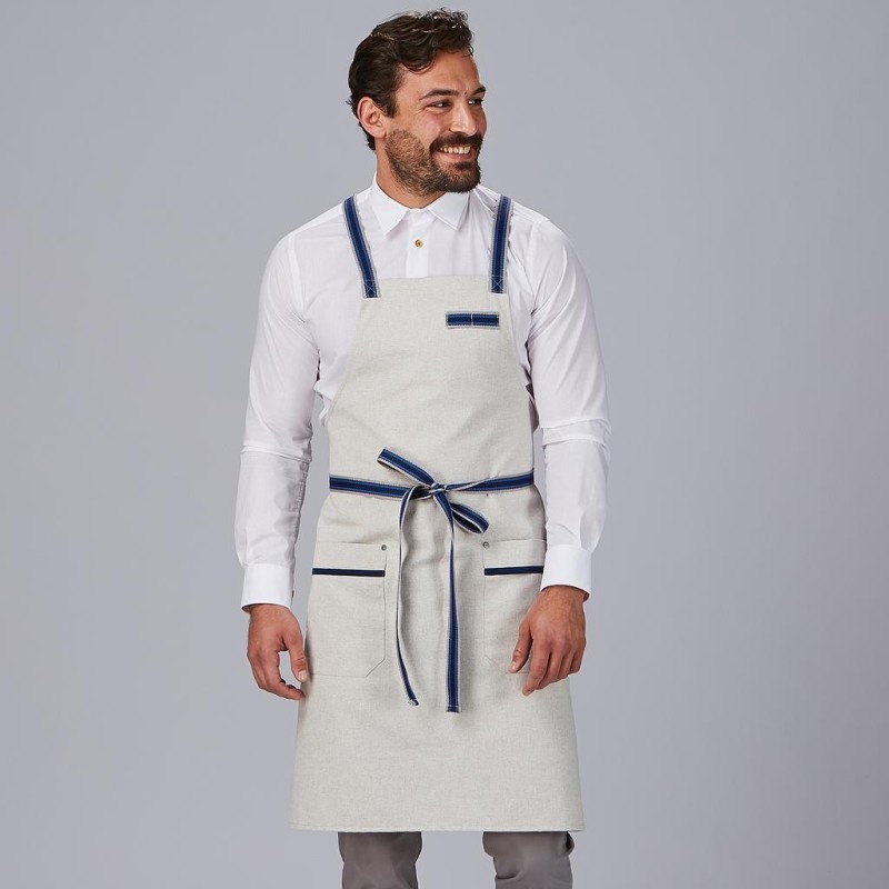 DELANTAL PETO CON CINTAS UNISEX