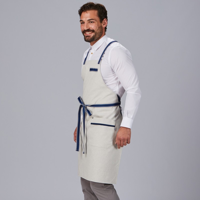 DELANTAL PETO CON CINTAS UNISEX
