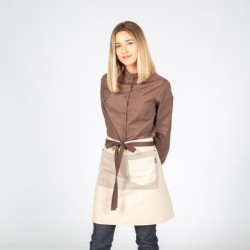 ⭐ DELANTAL CORTO CHENILLA BEIGE | Azules de Vergara