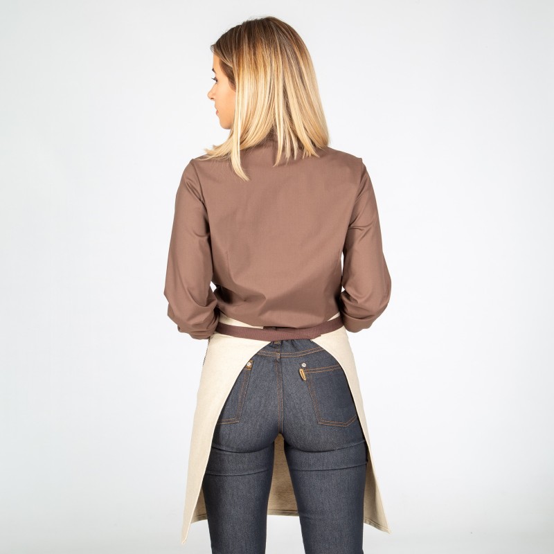 DELANTAL CORTO CHENILLA BEIGE