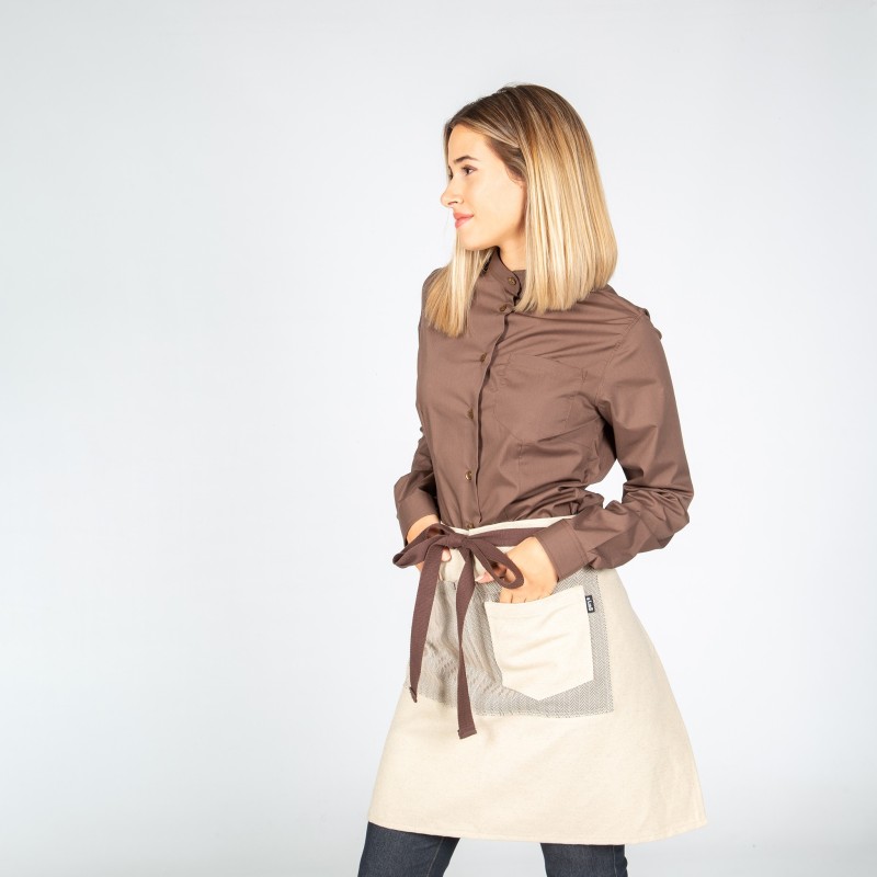 DELANTAL CORTO CHENILLA BEIGE