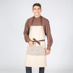 ⭐ DELANTAL CON PETO CHENILLA BEIGE | Azules de Vergara