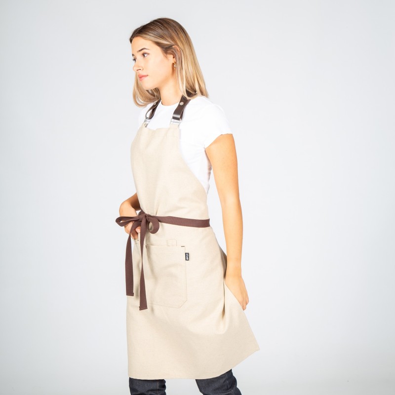 DELANTAL PETO BEIGE