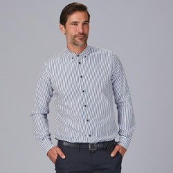 ⭐ CAMISA HOMBRE RAYAS POPELIN | Azules de Vergara