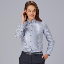 ⭐ CAMISA MUJER RAYAS POPELIN | Azules de Vergara