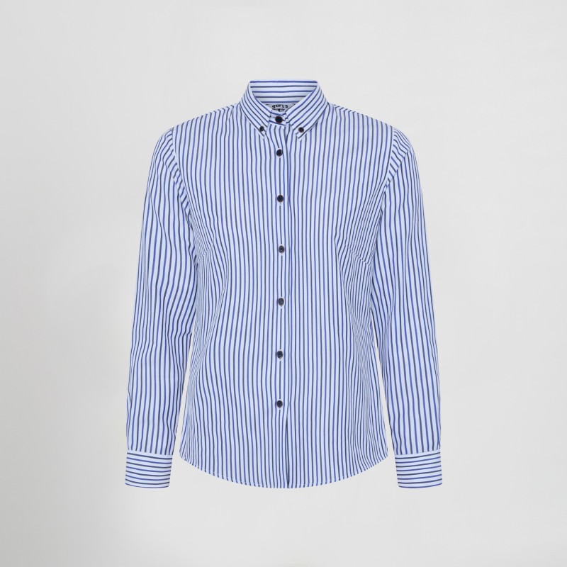 CAMISA MUJER RAYAS POPELIN