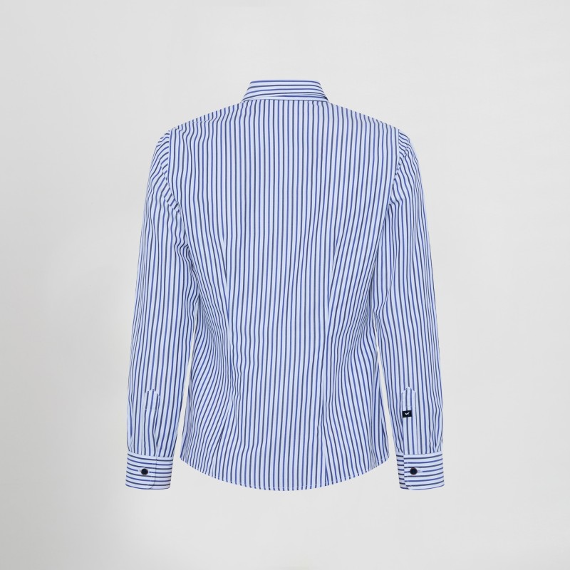 CAMISA MUJER RAYAS POPELIN