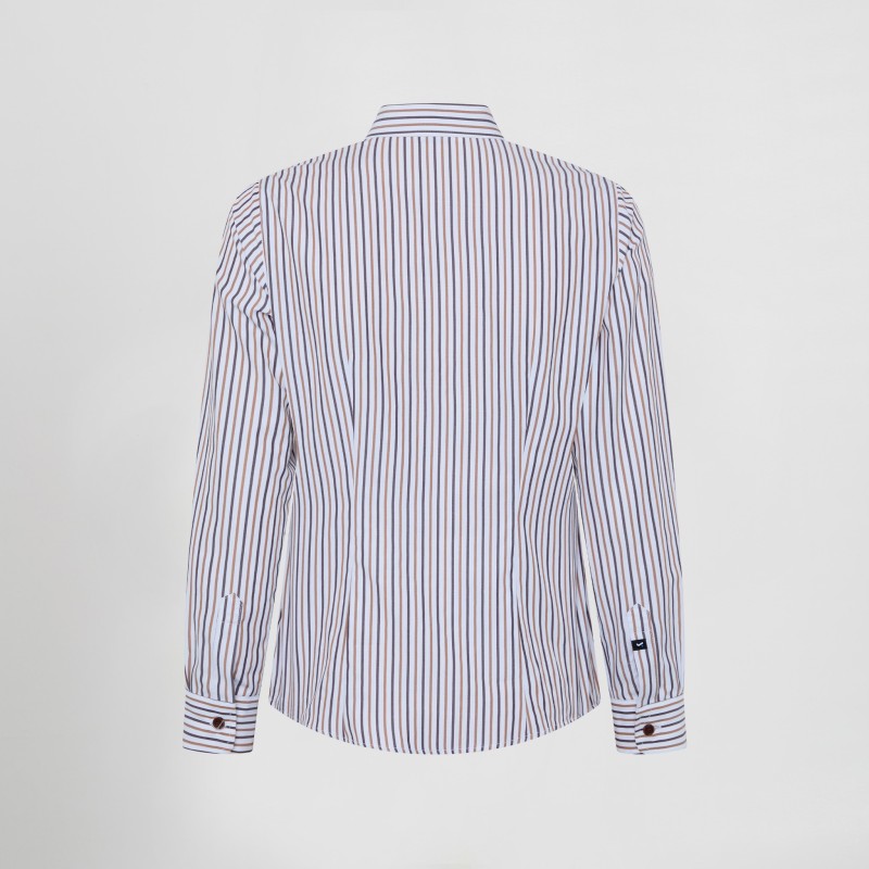 CAMISA MUJER RAYAS POPELIN