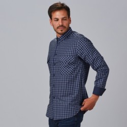 ⭐ CAMISA A CUADROS POPELIN | Azules de Vergara