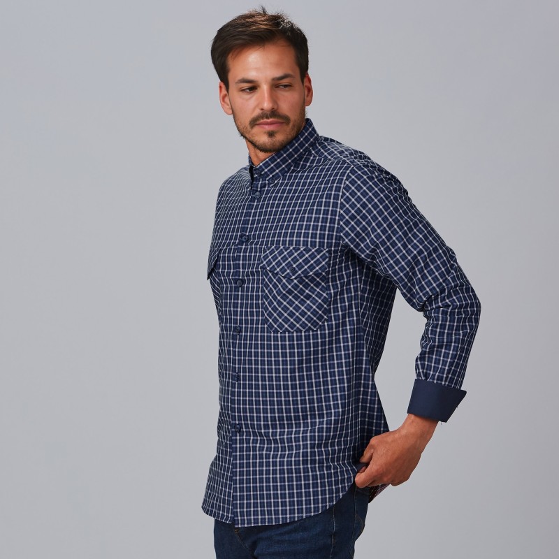 CAMISA A CUADROS POPELIN