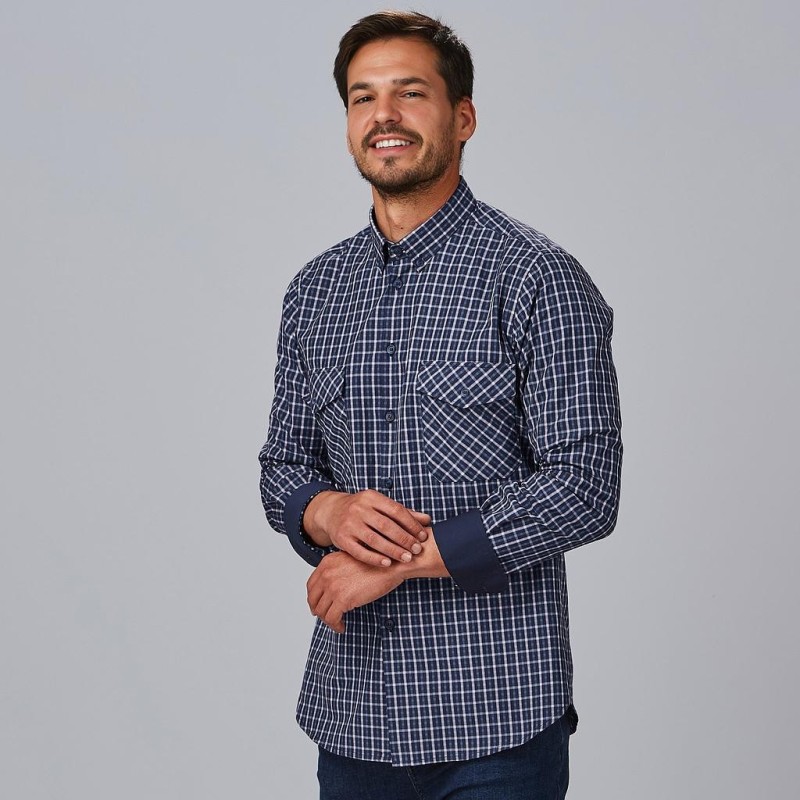 CAMISA A CUADROS POPELIN