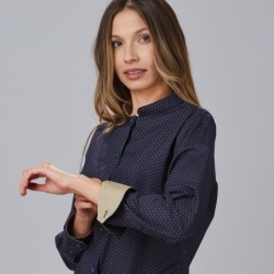 ⭐ CAMISA PUNTEADO BICOLOR | Azules de Vergara