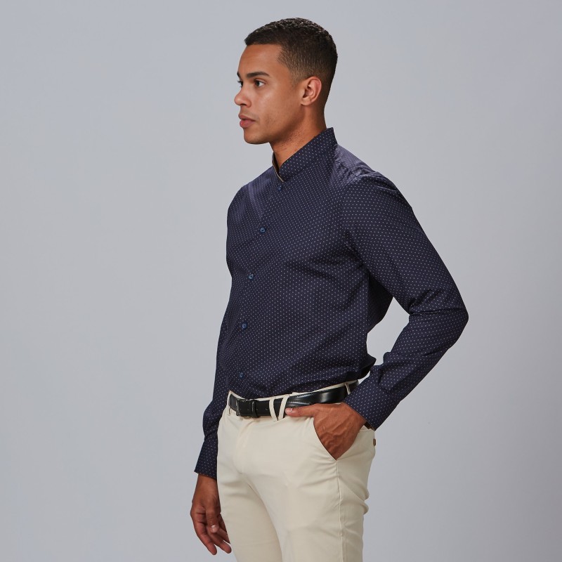 CAMISA PUNTEADO BICOLOR