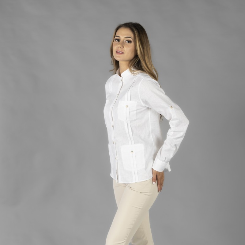 GUAYABERA MUJER CUELLO MAO